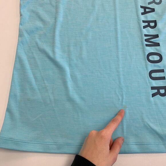 Under Armour Loose Tee Womens M Medium Blue Heatgear Short Sleeve Logo Shirt - Picture 9 of 14